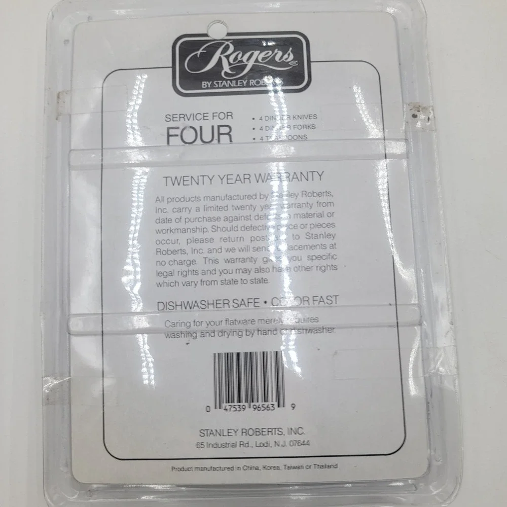 12pc Rogers Stanley Roberts Jubilation Flatware Set Service for 4 Black Silver